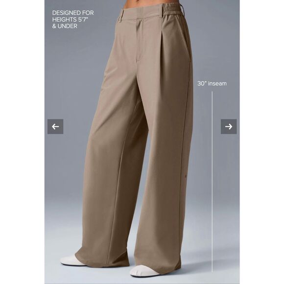 Alo Yoga Pants - ALO High-Waist Pursuit Trouser- Chocolate Brown